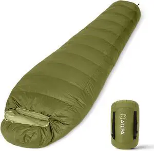 Down Sleeping Bag, 700FP Mummy Cold Weather Ultralight 3 Season Compact Packable Waterproof Sleeping Bag with Stuff Sack for Backpacking Camping Hiking Traveling