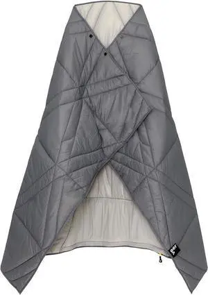 Adventure Blanket - 100% Down Alternative Insulated Outdoor Puffy Blanket for Camping, Beach, Sports/Stadiums, Picnics, or Travel - Built-in Hand Pockets and Zipper Pillow Pocket - Adult Size