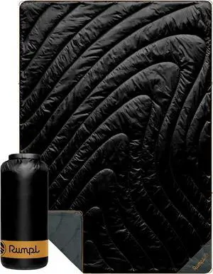 Original Puffy Blanket - Warm, Water-Resistant Camping Blanket with 100% Recycled Synthetic Insulation, 52"x75", Original Puffy V2, Black