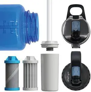 The Answer | Water Bottle Filter System Compatible with Hydro Flask/Yeti/Iron Flask/Simple Modern/Hydro Cell | USA Made Filter Removes 99.9% of Tap Water Contaminants