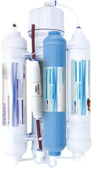 4 Stage Portable Aquarium Reverse Osmosis RO Drinking Water Filtration System 100 GPD - with DI Filter TDS Close to 0 ppm