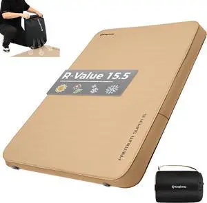 Self Inflating Camping Pad, Ultra 6" Thick or Ideal 3" Thcik High R Value Air & Foam Camping Mattress, Full Size Double Sleeping Pad 2 Person for Camp Tent Outdoor Car, Multi Colors, PVC Free