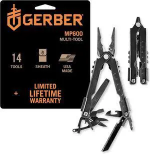 Gear Gear Multi-Plier 600 - 14-in-1 Bladeless Multipurpose Tool with Screwdriver, Needlenose Pliers, Can Opener, Wire Cutter & More - Made in USA - Survival Tools