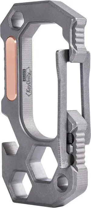 KU01 Titanium Keychain Carabiner Multitool, Carabiner Key Holder, Screw Wrenches, Screw Bit Holder, Bottle Opener, Multifunctional tool for Men