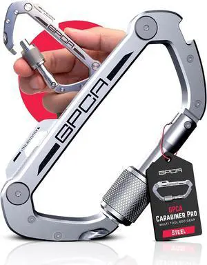Multi-Tool Carabiner Clip D Ring Key Chain - Heavy Duty Key Clip for Keys, Small Carabiner Clip, Carabiner Heavy Duty, Keychain Clip, Keychain Organizer - Aluminum, Steel, Titanium Carabiners