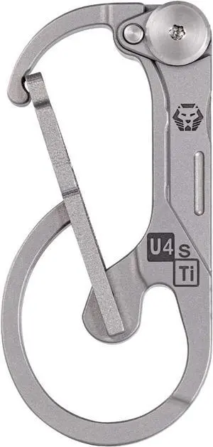 U4 (G2) Titanium Carabiner Keychain Clip with Ruler - EDC and Outdoor Multi-Tool