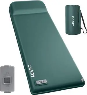 Self Inflating Sleeping Pad with Electric Pump, 3.15" Ultra-Thick Memory Foam Camping Pad, 4 Season Camping Mattress Pad with Built-in Pillow, Camping Essentials Gear for Tent Travel Car