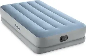 64157E Dura-Beam Plus Mid-Rise Air Mattress: Fiber-Tech  Twin Size  Built-in USB Electric Pump  14in Bed Height  300lb Weight Capacity
