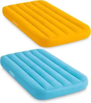 66803EP Cozy Kidz Inflatable Airbed: Fiber-Tech  Velvety Soft Surface  Carry Bag Included  Color May Vary  34.5" x 62" x 7", 2 Pack