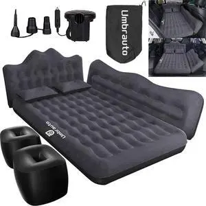 Inflatable Car Mattress Bed: SUV Camping Air Bed for Truck Backseat with Pump & Pillows, Car Sleeping Airbed for Van Back Seat