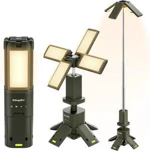 Camping Light, Telescopic Rechargeable Camping Lantern, 13400mAh Rotatable Electric Outdoor Lamp, IPX5 Waterproof, Portable Light for Camping, Hiking, Power Outage, Adventure, Emergency Use