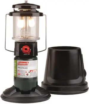 QuickPack Deluxe+ 1000 Lumens Propane Lantern with Carry Case, 2-Mantle Lantern with Automatic Ignition, Adjustable Brightness, & Pressure Control, Great for Camping, Power Outage, & More