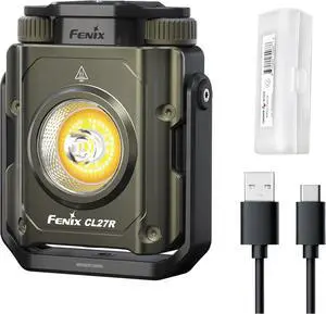 CL27R Camping Lantern Flashlight, 1600 lumens USB-C Rechargeable Waterproof Portable with White and Red LEDs and Lumentac Organizer for Hurricane Power Outage Emergency and Job Sites (Green)