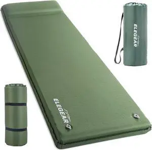 Self Inflating Sleeping Pad, 3.15" Ultra-Thick Memory Foam Camping Pad with Pillow Fast Inflating in 20s Insulated Camping Mattress Pad 4-Season Camp Sleeping Mat for Camp/Travel/Car/Tent