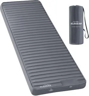 Air & Foam Camping Sleeping Pad, HexaFoam Camping Mattress Pad with Built-in Foot Pump Memory Foam Camp Pad 4-Season Camp Sleeping Mat for Travel/Car/Tent, Gray