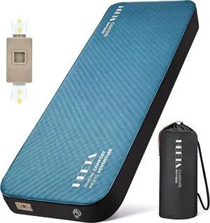 Self Inflating Sleeping Pad with Electric Pump, 4" Ultra Thick Memory Foam Camping Mattress, 9.5 R-Value Insulated Sleeping Mat, Easy to Inflate & Deflate for Camping Car Travel Tent Cot Bed