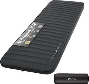 Self Inflating Sleeping Pad, R 7.9 Air & Foam Sleeping Pad for Camping All Seasons, 3" Thick Single Camping Mattress for Camp Tent Outdoor Car, PVC Free (Black)