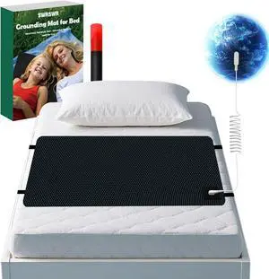 Grounding Mat for Bed: Grounding Pad for Sleeping - Anti-Slip PU Leather Grounded Mattress Pad Kit with Grounding Cord - Queen 27''×60