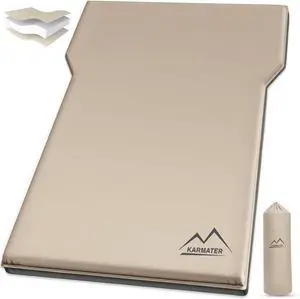 Self Inflating Car Sleeping Pad for Camping, Thick Memory Foam Car Camping Mattress with Pillow, 9.0 R-Value SUV Mattress Camping Bed Suitable for Car Travel, Hiking, Backpacking