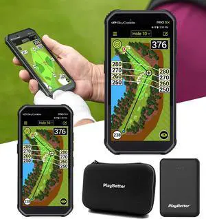 SkyCaddie PRO 5X Handheld Golf GPS - Power Bundle with  Portable Charger & Protective Hard Case - TruePoint Precision Positioning Technology - 5.5" Display, 35,000 Maps, Dynamic HoleVue