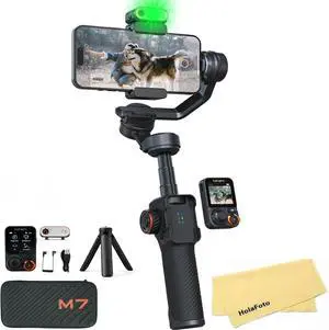 iSteady M7 Gimbal Stabilizer for iPhone Android Smartphone,Phone Gimbal with AI Tracking,Fill Light,1.4" Detachable Touchscreen Remote,Phone Stabilizer for Video Recording,YouTube TikTok Travel