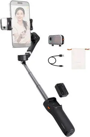 Gimbal Stabilizer for Smartphone iSteady V3,Portable Phone Stabilizers with Al Tracker Detachable Remote Control Built-in Extension Rod/Tripod 3-Axis Stabilization 3-Color Fill Light