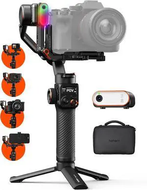 iSteady MT2 Kit Gimbal Stabilizer for Camera, 3-Axis Gimbal for Mirrorless/Pocket/Action Camera/Smartphone, AI Tracker, Magnetic Fill Light Stabilizer, Available for Canon/Nikon/Sony