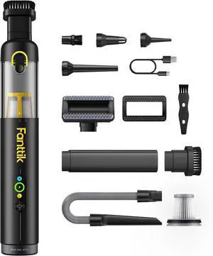 Slim V10 APEX Cordless Car Vacuum, 4-in-1 Portable Mini Handheld Vacuum, 19000pa Suction Power, Upgraded Smart Digital Display, 2 Suction Modes for Car, Office Desk, Keyboards (Black)