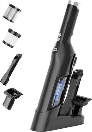 Cordless Handheld Vacuum, 22Kpa Strong Suction Car Vacuum with Brushless Motor, Charging Dock, 2in1 Flat Nozzle, Sofa Brush, 1.5lb Portable HandHeld Vacuum with 2-Speed for Home, Car, Pet, Office