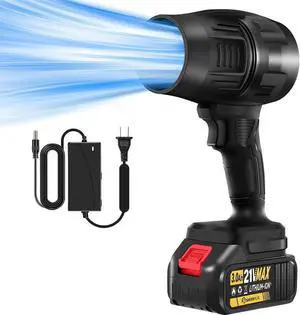 Sakerplus Portable Dust Cleaner,Compressed Air Duster with Adjustable Speed,2025 Upgraded Handheld Cordless Leaf Blower Dust Cleaner,Jet Dry Blower Fan for Outdoor,Cleaning,Camping (Black 1 Battery)