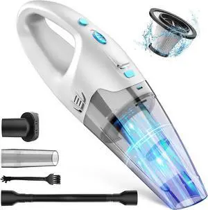 Handheld Vacuum Cordless,Car Hand Cordless Rechargeable,Powerful Suction Hand Held Vacuum with LED Light/Multi Accessories,1.6lbs Car Mini Portable Vacuum Cleaner for Home Office Pet