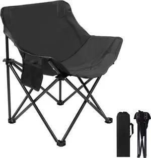 Portable Folding Chair for Sauna, Fast Folding Chair with Carry Bag and Side Pocket Chairs for Adults, Carry Chair for Camping, Tailgates, Beach, and Sports