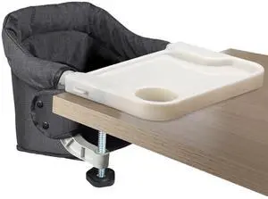 Hook On High Chair with Removable Dining Tray,Folding Portable Clip on Table High Chair,Baby Chair with Storage Bag for Indoor/Outdoor, Black