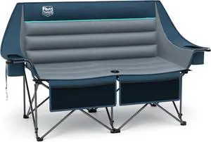 Double Camping Chair, Heavy Duty Outdoor Folding Camp Couch, Loveseat Camping Chairs Perfect for Campsites, Patio/Lawn, Soccer Games or Other Youth Sports, Supports 600 lbs