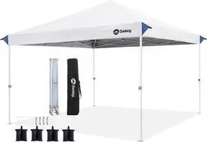 10x10 Pop Up Canopy with One Push Setup-Easy Up Canopy with 99% UV Blocking - Instant Outdoor Sun Shade for Events, Parties, Camping- Commercial Gazebo with Weight Bags,Wind Proof&Waterproof