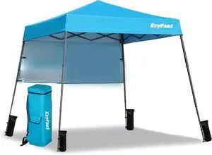 Ultra Compact Backpack Canopy, Pop Up Shelter, Portable Sports Cabana, 7.5 x 7.5 ft Base / 6 x 6 ft top for Hiking, Camping, Fishing, Picnic, Family Outings