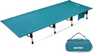 Lightweight Folding Tent Camping Cot Bed with Lever Lock, Easy Setup Portable Compact for Outdoor Travel, Hunting, Hiking, Motorcycling, Support 330Lbs (Blue)