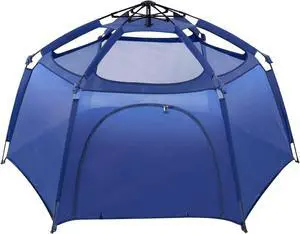 Baby Playpen Play Yard 84"x84"x44Large Pop Up Playpen Foldable Play Tent Indoor & Outdoor Kids Tent Lightweight Safe Space Canopy for Infants Toddlers Pets, Navy