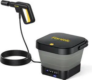 NB8 Fold Cordless Electric Pressure Washer w/3.2Gal Tank, 5-in-1 Nozzle, Max 220PSI, 10FT Hose, 4000mAh Lithium Battery, Type-C Charging, Portable Sprayer Washer for Camping, Pet Cleaning