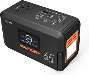 Portable Power Station 98Wh,135W(200W Peak) Solar generator, 110V AC Outlet and 65W PD output,Lithium Battery Backup Power Bank with LED Light for Camping, Home Backup Outdoor Emergency