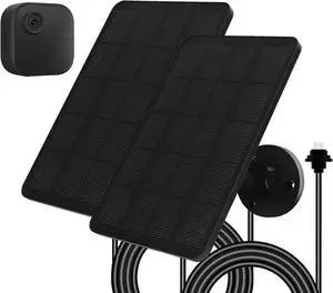 Solar Panel for Blink Camera Outdoor, Solar Panel 4W Compatible with Blink Outdoor 4 (4th Gen) Camera, Solar Charger for Camera with 13.12Ft Outdoor Power Cable, 360° Adjustable Mount, 2 Pack