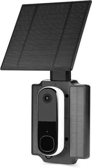 Universal Solar Charger with Built-in Battery Compatible with Arlo Video Battery Doorbell 2K (2nd Gen), WYZE Wireless Duo Cam & eufy E340/C30/C31 Doorbell (2.5W)