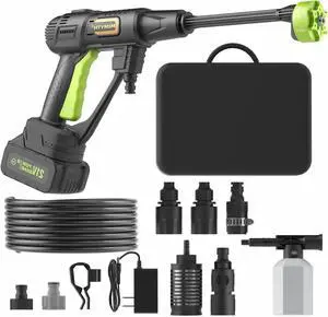 Cordless Pressure Washer Battery Powered; 990PSI Cordless Power Washer with 6-in-1 Nozzle, 23FT High-Elastic Hose, 21V Battery&Charger; Portable Handheld Pressure Washer Cleaner for Home, Car, Garden