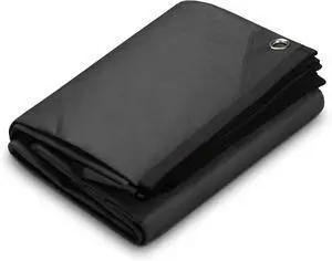 XL Survival Tarp - Insulated Reflective Thermal Camping Tarp - 8.5' x 12' (Black)