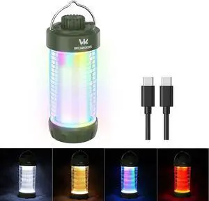 CL01 Camping Lantern Rechargeable, 550LM Waterproof Tent Light with Magnet Base, Up to 300H Runtime,Portable Lantern Flashlight with RGB light,Emergency Camp Light for Hurricane,Hiking,Camping