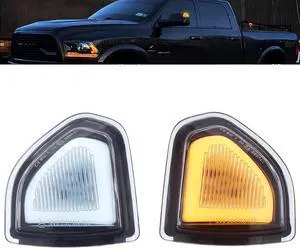Ram Mirror Turn Signal Light Side Mirror Turn Signal Lights & Running Lamp accessories Compatible with 2021-2023 Ram 1500,2022 2023 Ram 1500 Classic,19-2022 Ram 2500 3500 Amber LED Clear Lens