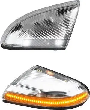 LED Side Mirror Turn Signal Lights Amber & White Puddle Lights Driver & Passenger Side Assembly for 2010-2018 Dodge Ram 1500 2500 3500, 2019-2021 Ram 1500 Classic, Pack of 2