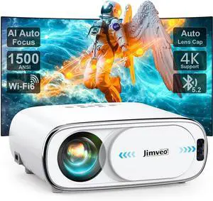 Projector [AI Auto Focus/Auto Lens Cap] Outdoor-Projector-4K with WiFi 6 and Bluetooth: 1500 ANSI Portable Projector with Auto 6D Keystone & Zoom,  Native 1080P Movie Proyector 2025 Upgraded