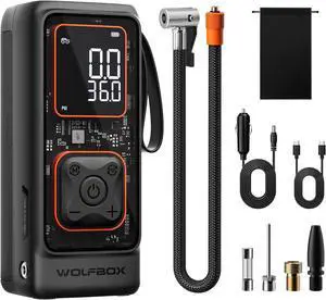 12000mAh&150PSI Tire Inflator Portable Air Compressor, Cordless Air Pump for Car Tires with Digital Pressure Gauge, Portable Tire Pump, 1-Min Fast Inflation, Auto Shut-Off, LED Flashlight