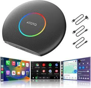 CB6 Car Video Box Wireless CarPlay/Android Auto, Plug & Play CarPlay AI Box with AI DriveChat, GPS, Support YouTube, Android 13, 2 BT, 4G LTE